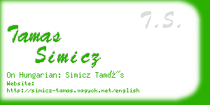 tamas simicz business card